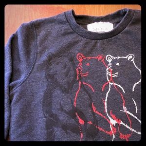 Boys Zara Bear Sweatshirt, Size 6, Charcoal